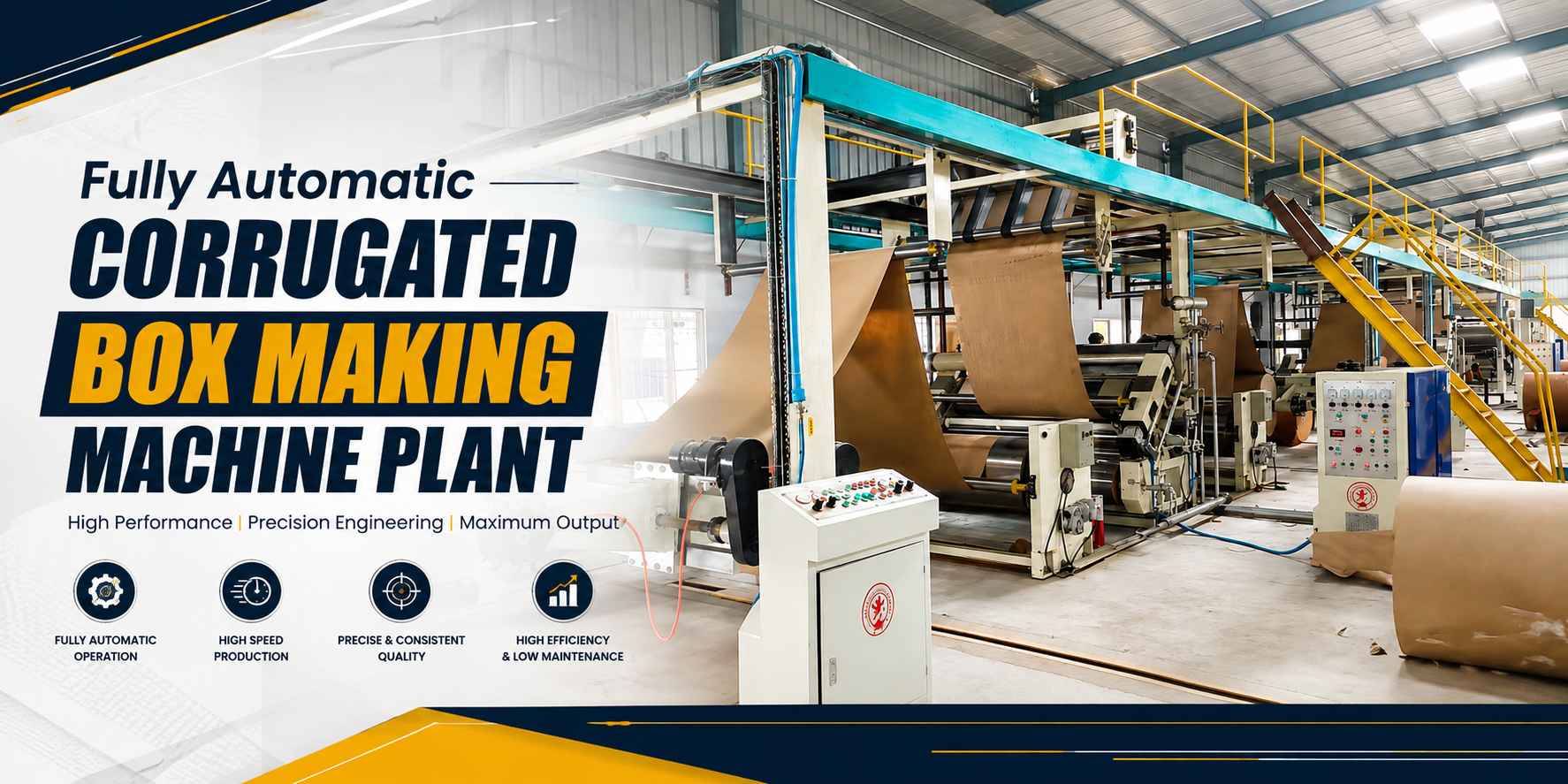 Fully Automatic Corrugated Box Making Machine Plant